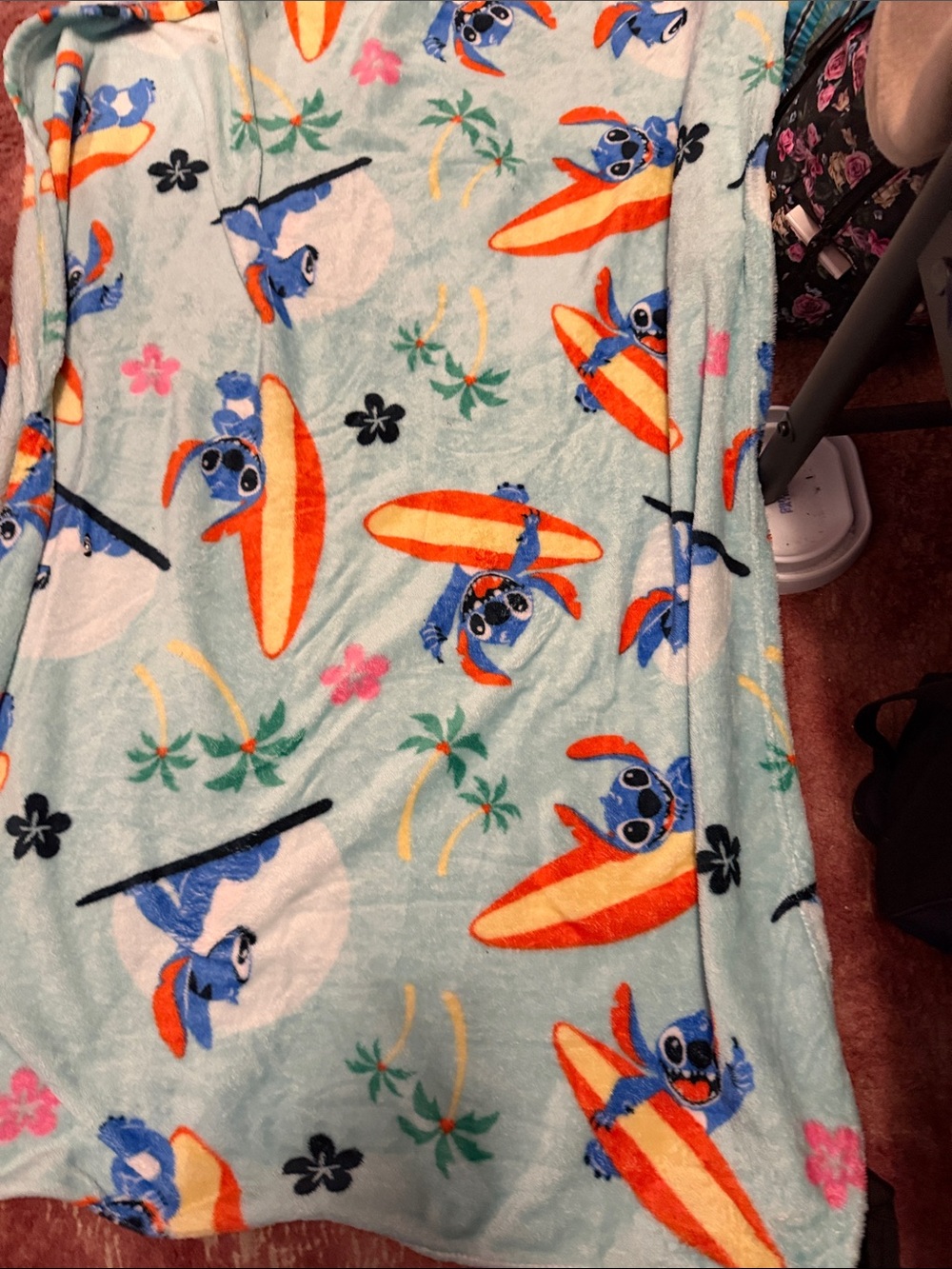 Disney Kids Swim Blue Surfboard Stitch Beach Towel Blanket